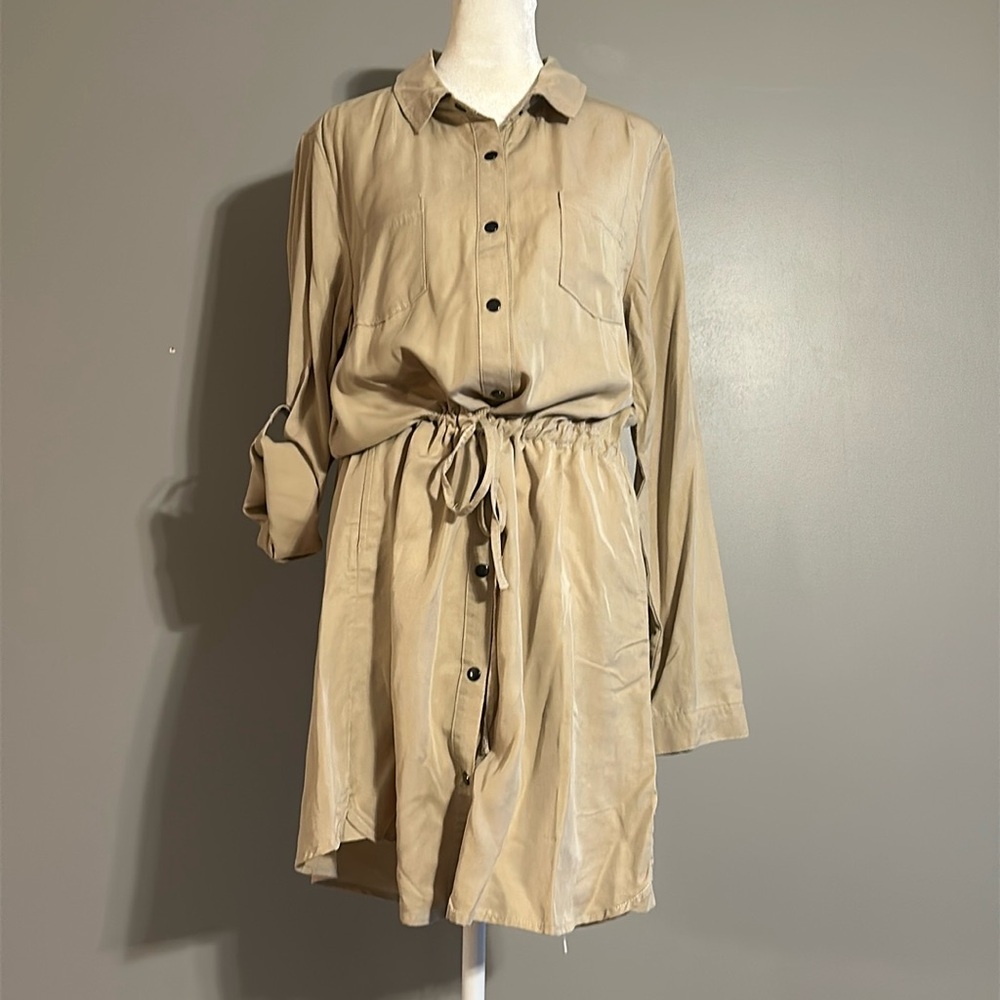 NWOT Dear John Long Sleeve Shirt Dress, Size Large